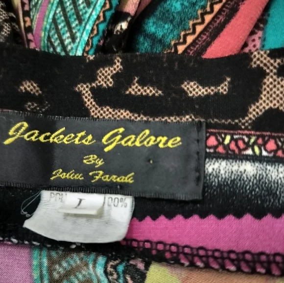 1932)Vintage Jackets Galore by John Farah Multicolor 1/4 Zip Tunic Top Size L - Picture 8 of 8